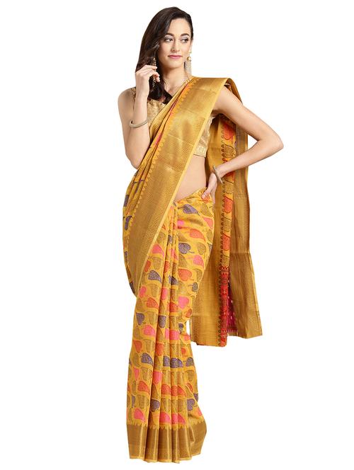 zari woven saree with blouse - 16631369 - Very Small Image - 1