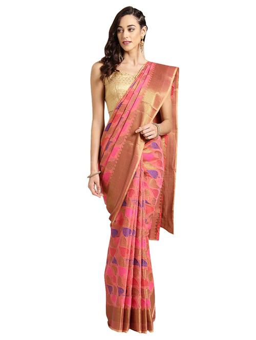 zari woven saree with blouse - 16631370 - Very Small Image - 1