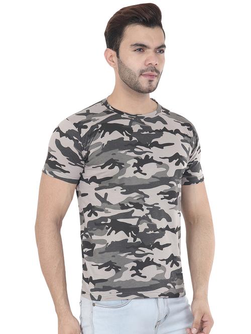 grey camouflage print t-shirt - 16633119 - Very Small Image - 1