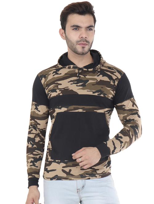 green camouflage print cut & sew t-shirt - 16633120 - Very Small Image - 1