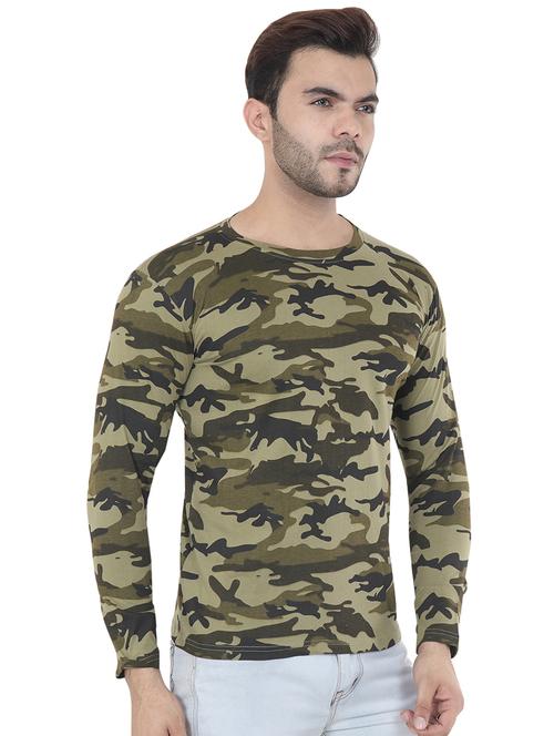 green camouflage print t-shirt - 16633121 - Very Small Image - 1