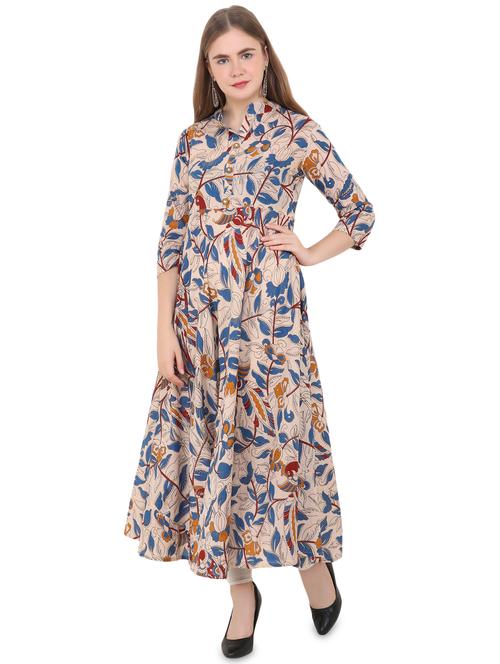 printed flared anarkali kurta - 16633166 - Very Small Image - 1