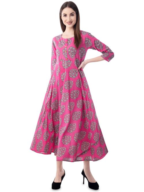 floral printed anarkali kurta - 16633185 - Very Small Image - 1