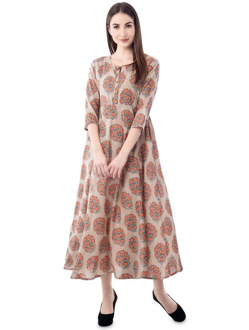 floral printed anarkali kurta - 16633186 - Very Small Image - 1