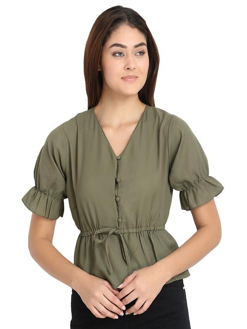 tie front solid top - 16633979 - Very Small Image - 1