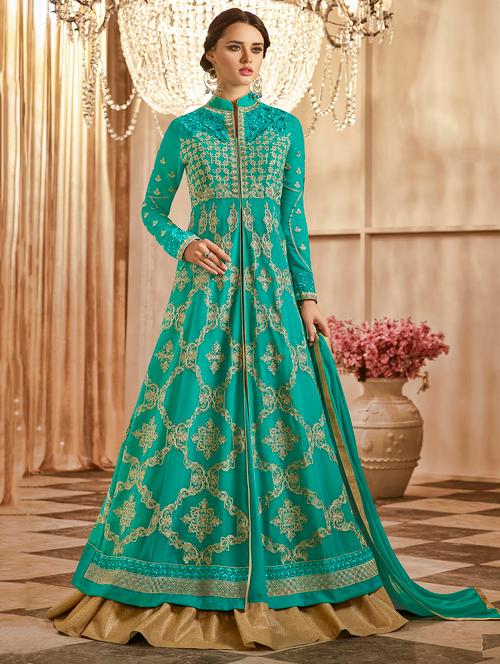 embroidered semi-stitched suit - 16634189 - Very Small Image - 1