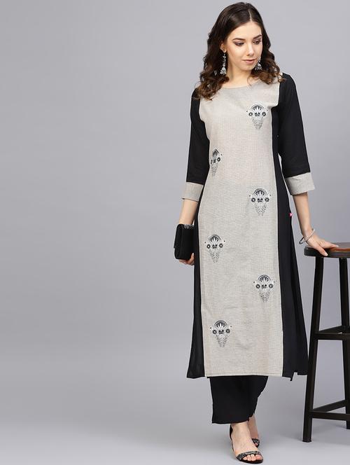 embroidered kurta palazzo set - 16634254 - Very Small Image - 1