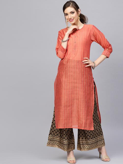 solid kurta palazzo set - 16634256 - Very Small Image - 1