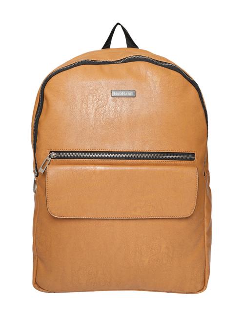 tan brown leatherette backpack - 16634302 - Very Small Image - 1