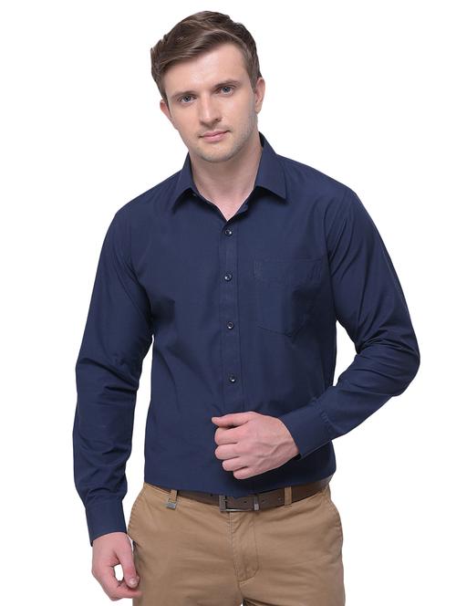 navy blue solid formal shirt - 16634306 - Very Small Image - 1