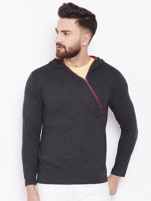 grey solid sewatshirt - 16634440 - Very Small Image - 1
