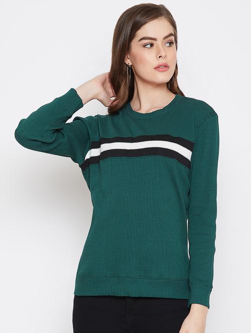 contrast detail crew neck pullover - 16634469 - Very Small Image - 1
