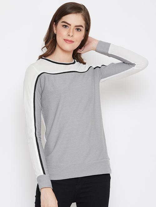 textured color block sweatshirt - 16634485 - Very Small Image - 1