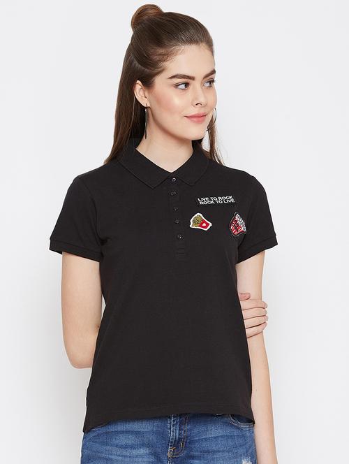 quirky patch polo neck tee - 16634507 - Very Small Image - 1