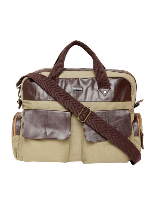 khaki canvas messenger bag - 16634510 - Very Small Image - 1
