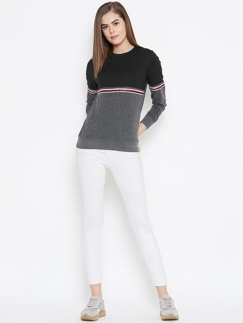 crew neck color block sweatshirt - 16634633 - Very Small Image - 1