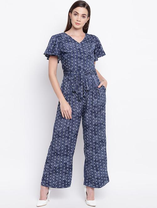 tie front bell sleeved jumpsuit - 16635167 - Very Small Image - 1