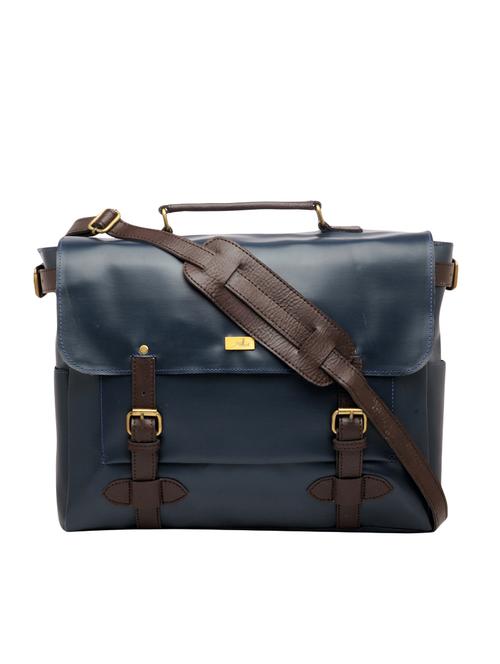 blue leatherette (pu) messenger bag - 16635235 - Very Small Image - 1