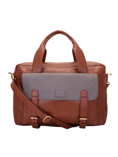 tan leatherette laptopbag - 16635240 - Very Small Image - 1