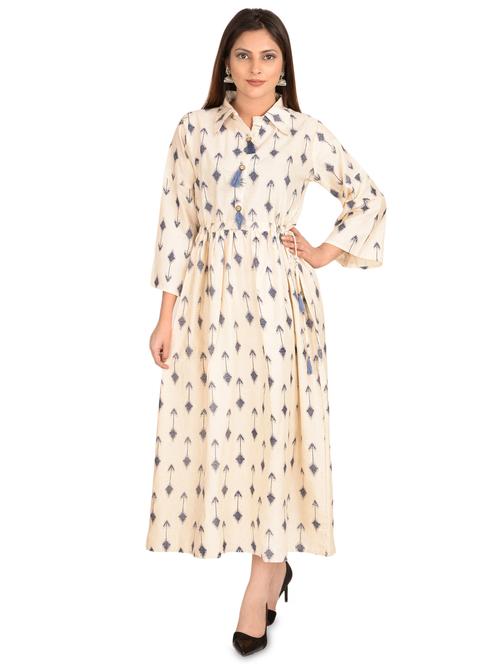 ikat flared ethnic dress - 16635661 - Very Small Image - 1