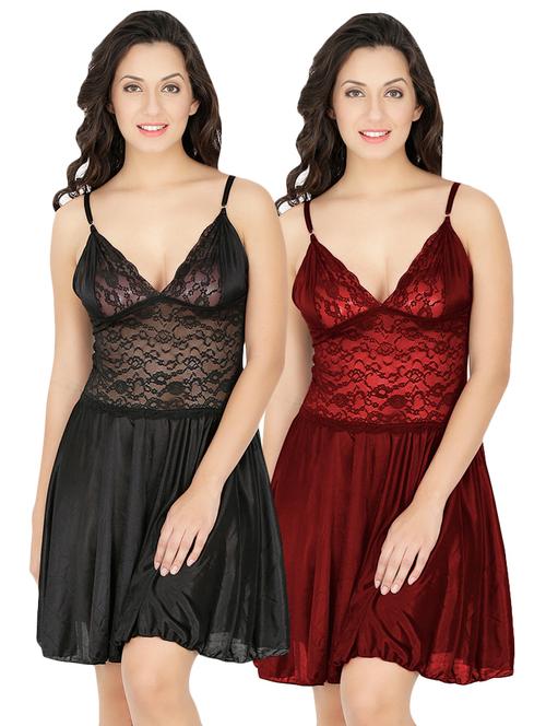 cami neck floral laced babydoll - 16635718 - Very Small Image - 1