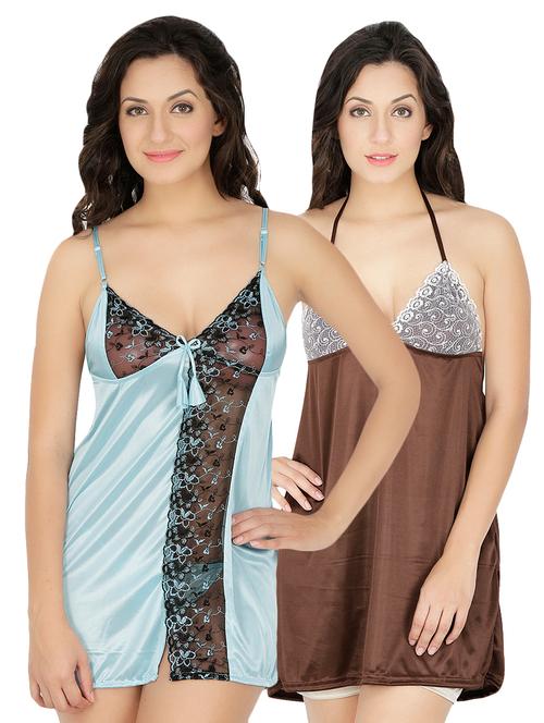 set of 2 floral lace babydoll - 16635753 - Very Small Image - 1