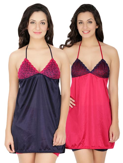 set of 2 floral lace babydoll - 16635766 - Very Small Image - 1