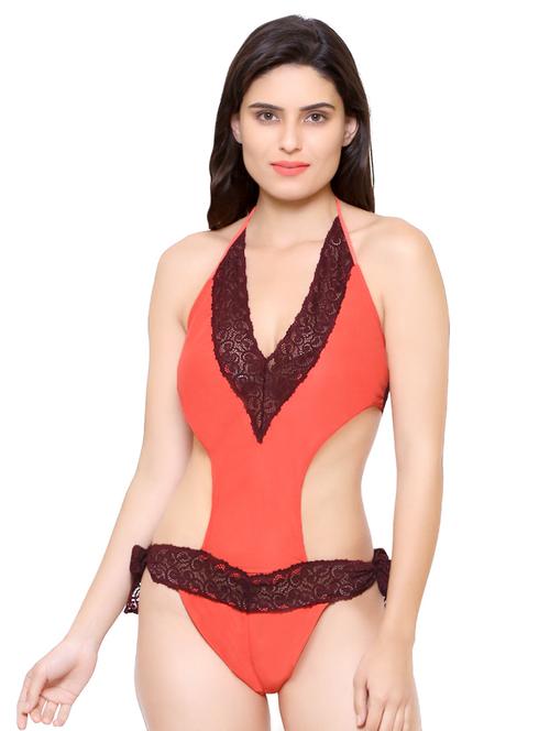halter neck floral lace babydoll - 16635912 - Very Small Image - 1