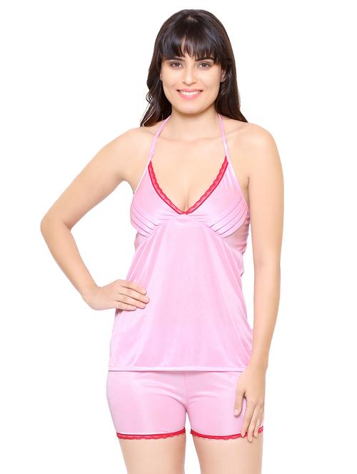 halter neck satin shorts set - 16635915 - Very Small Image - 1