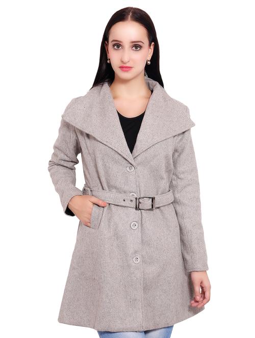 lapel neck belted wool coat - 16636893 - Very Small Image - 1