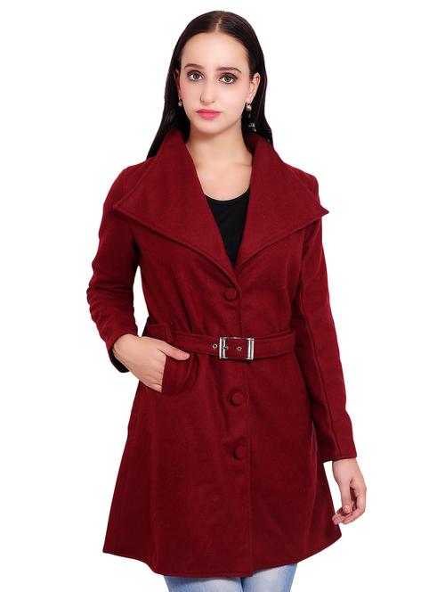 lapel neck belted wool coat - 16636894 - Very Small Image - 1