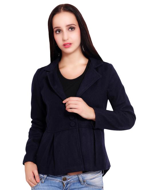 lapel neck pleated coat - 16636905 - Very Small Image - 1