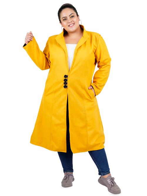 lapel neck contrast button long coat - 16636922 - Very Small Image - 1