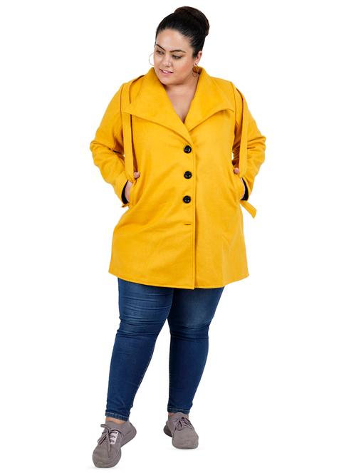 lapel neck belted plus coat - 16636937 - Very Small Image - 1