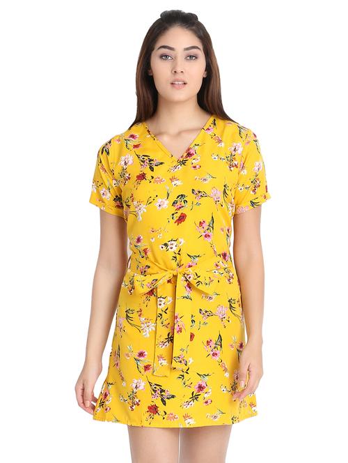 tie knot floral a-line dress - 16637195 - Very Small Image - 1