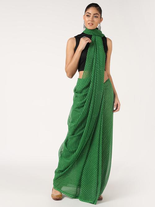 leheriya printed saree with blouse - 16637567 - Very Small Image - 1