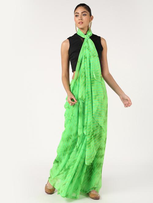 leheriya printed saree with blouse - 16637578 - Very Small Image - 1