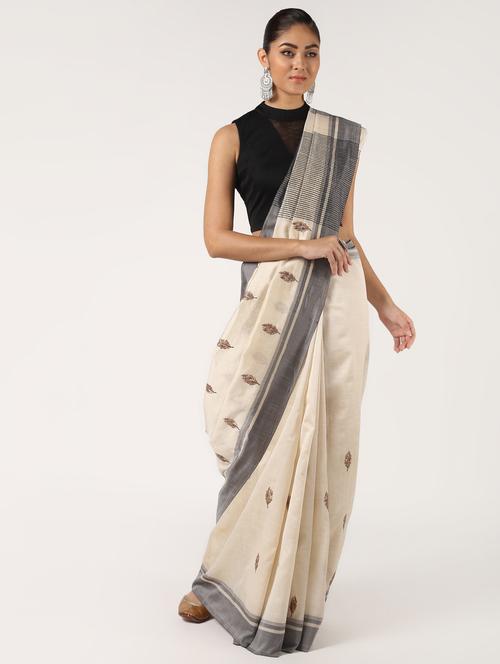 floral embroidered saree with blouse - 16637652 - Very Small Image - 1
