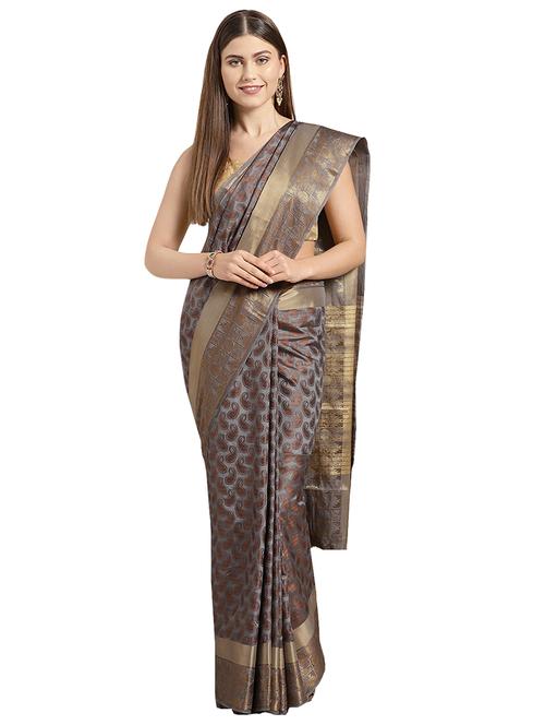 paisley woven saree with blouse - 16637686 - Very Small Image - 1