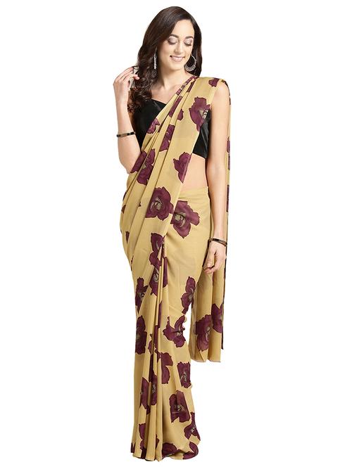 floral printed saree with blouse - 16637809 - Very Small Image - 1