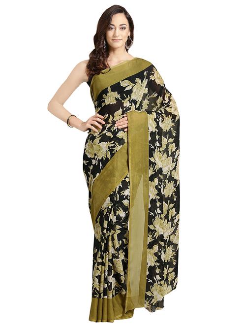 floral printed saree with blouse - 16637813 - Very Small Image - 1