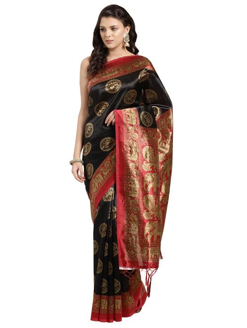 conversational woven saree with blouse - 16637828 - Very Small Image - 1