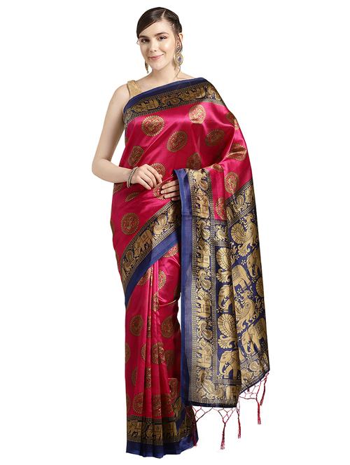 conversational woven saree with blouse - 16637830 - Very Small Image - 1