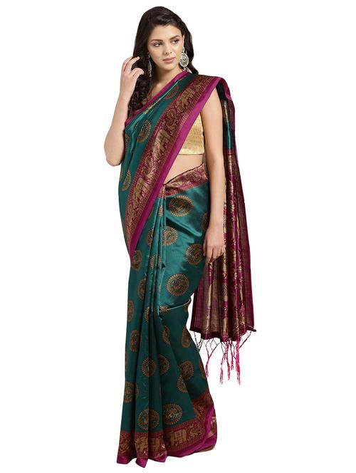 conversational woven saree with blouse - 16637831 - Very Small Image - 1