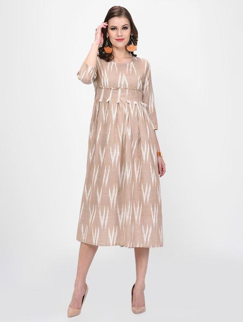ikat a-line ethnic dress - 16637973 - Very Small Image - 1