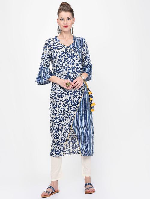 indigo straight kurta - 16638027 - Very Small Image - 1