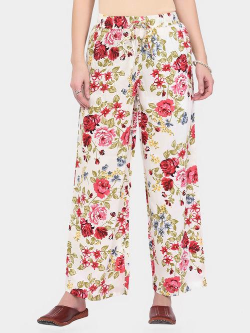 high rise floral palazzo - 16638037 - Very Small Image - 1