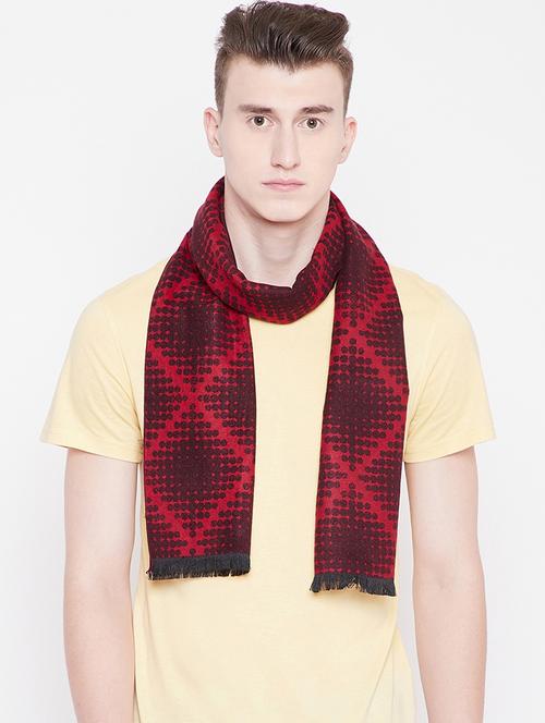 red geometric print viscose muffler - 16638563 - Very Small Image - 1