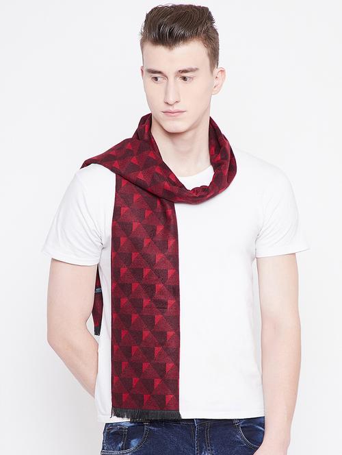 red geometric viscose muffler - 16638591 - Very Small Image - 1