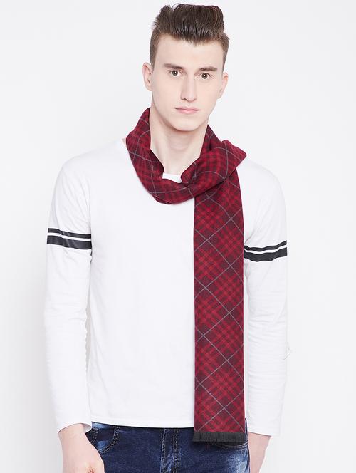 red checkered viscose muffler - 16638594 - Very Small Image - 1